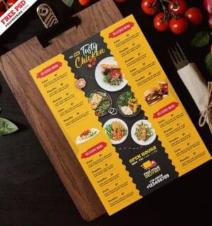A4 Size Restaurant Food Menu PSD Template MENUS DESIGN