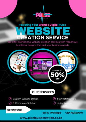 Blue and Yellow Modern Website Creation Service Poster POSTERS AND FLYERS DESIGN