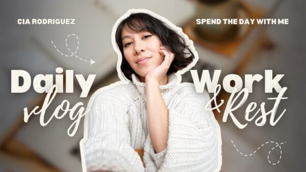 White and Beige Modern Daily Vlog YouTube Thumbnail Template YOUTUBE THUMBNAIL DESIGN